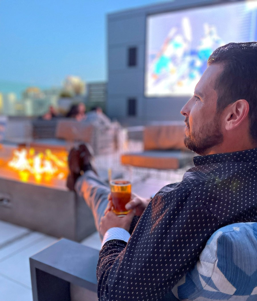 Man watching football at Above Ash